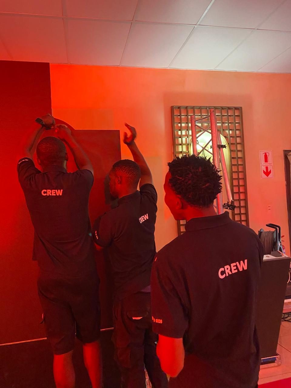 Backstage crew at showtime
